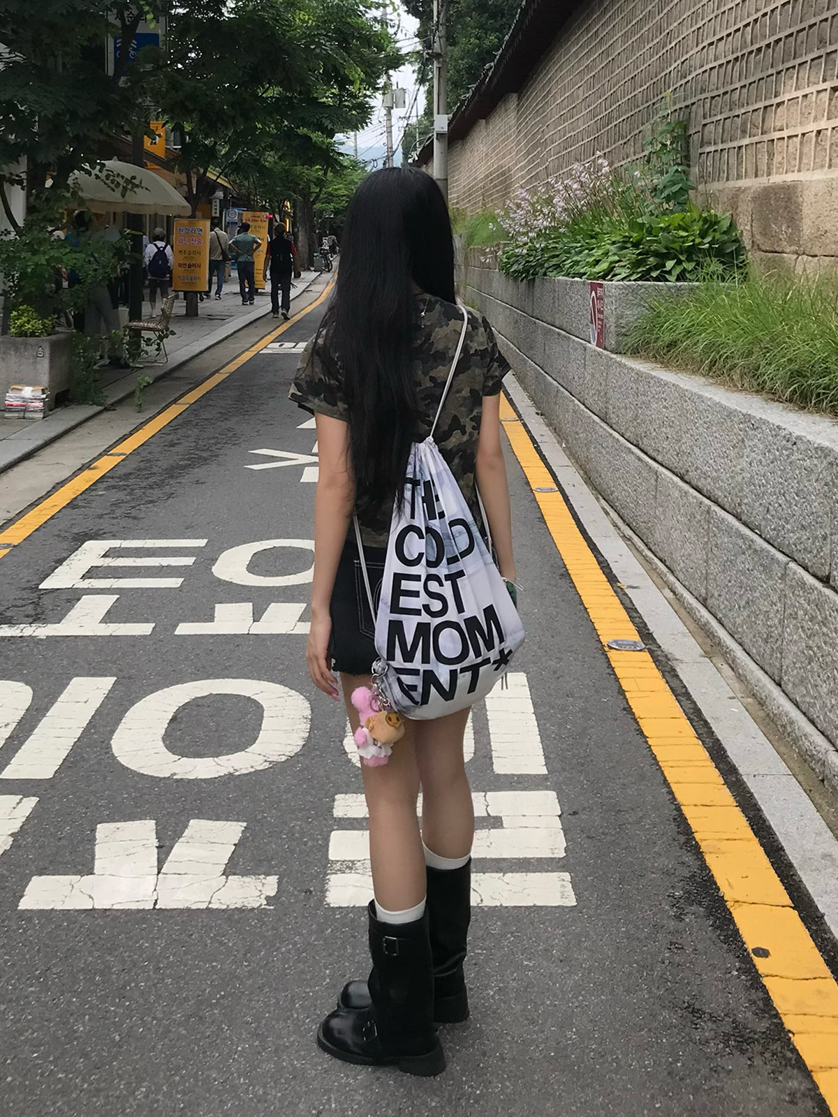 ラインストーンカモフラTシャツ