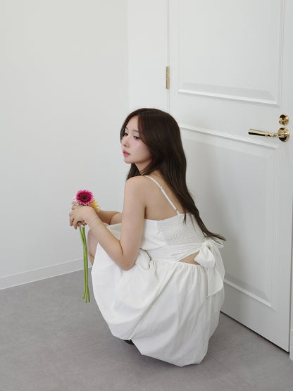 バックリボンバルーンミニワンピース