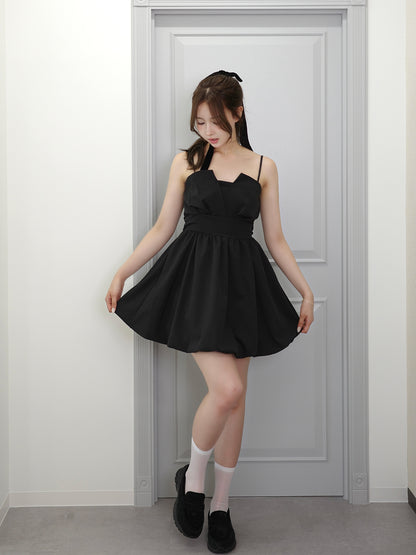 バックリボンバルーンミニワンピース