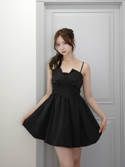 バックリボンバルーンミニワンピース