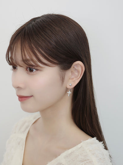 2wayシャイニークロスマグネットピアス