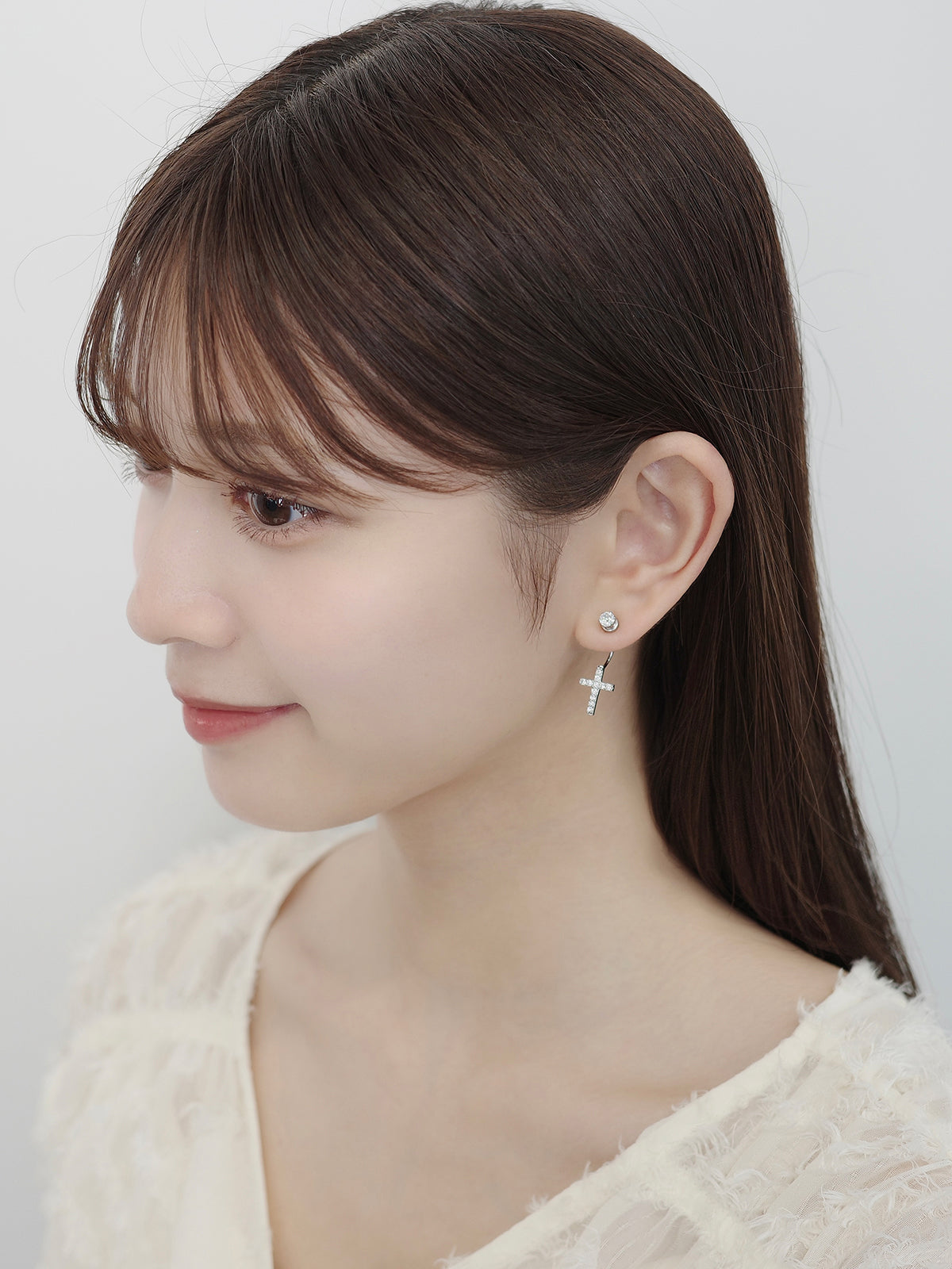 2wayシャイニークロスマグネットピアス