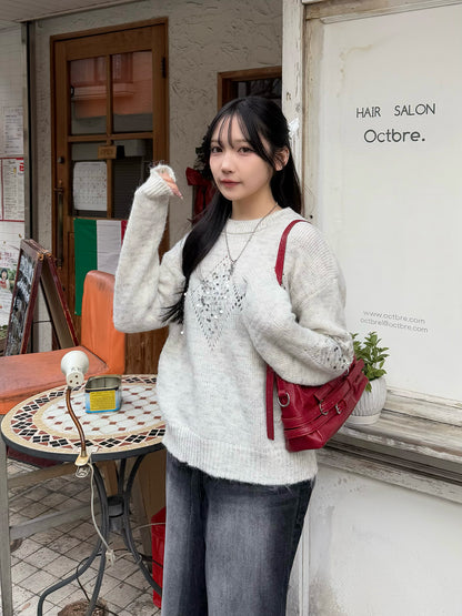 Sequin Diamond Knit