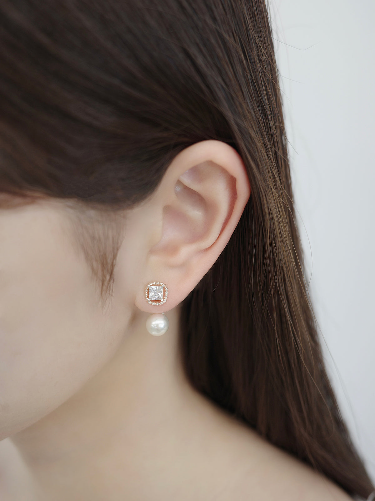 2wayツイストビジューマグネットピアス