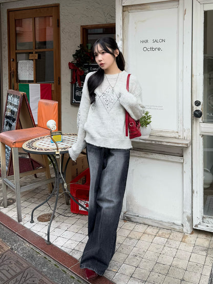 Sequin Diamond Knit