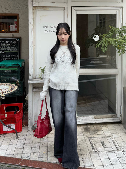Sequin Diamond Knit
