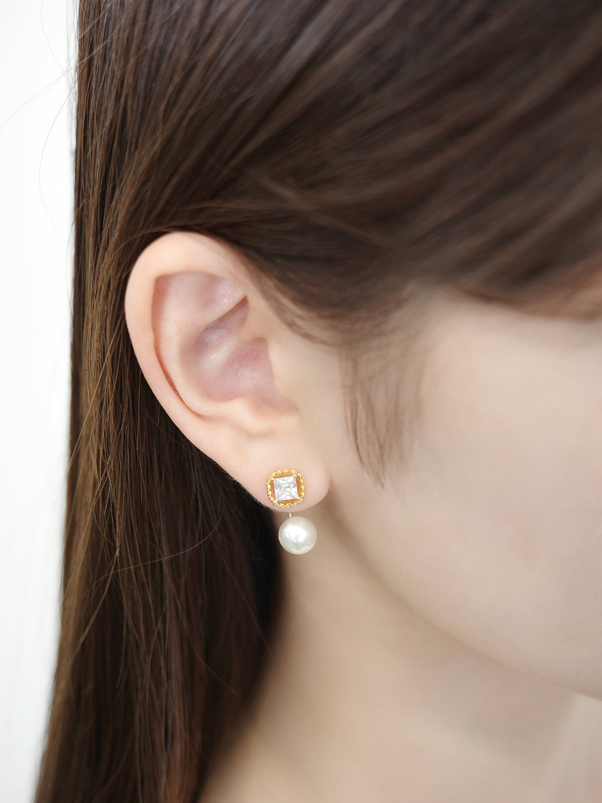 2wayツイストビジューマグネットピアス