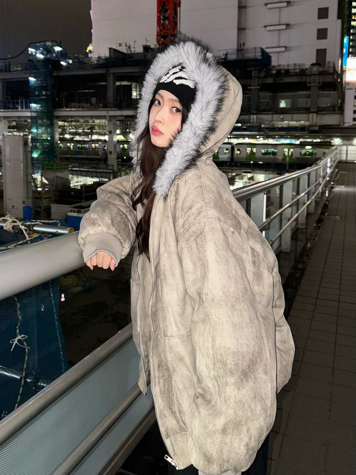 ダーティウォッシュファータッチブルゾン