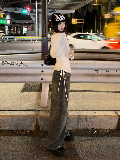 ヴィンテージブラウンウォッシュデニムパンツ