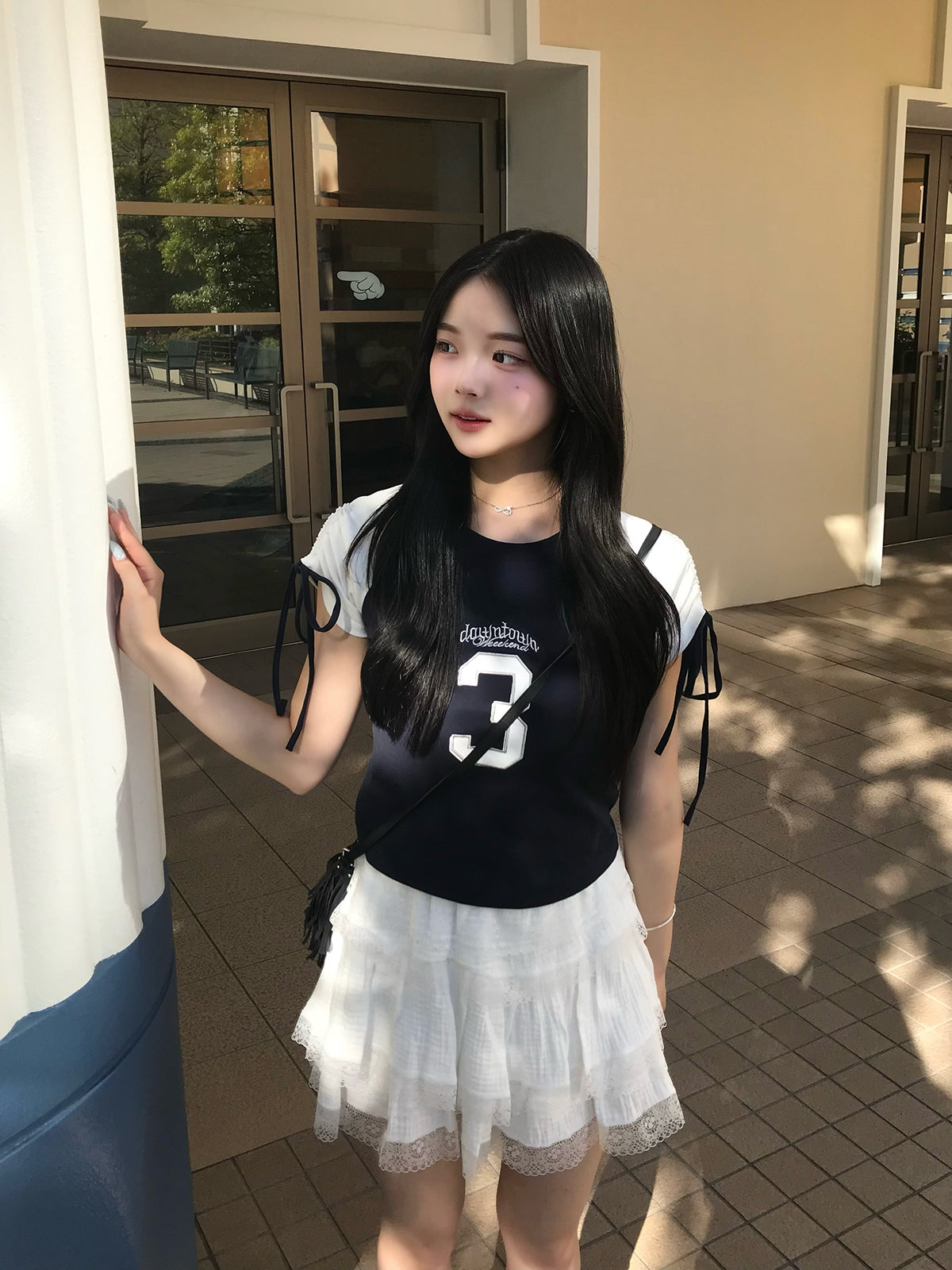 ラグランリボンスリーブTシャツ