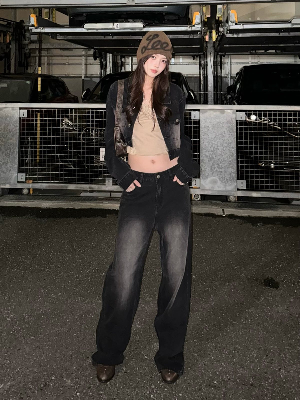 Cropped jacket denim set