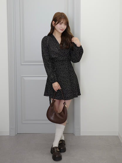 ウエストタイドットミニワンピース