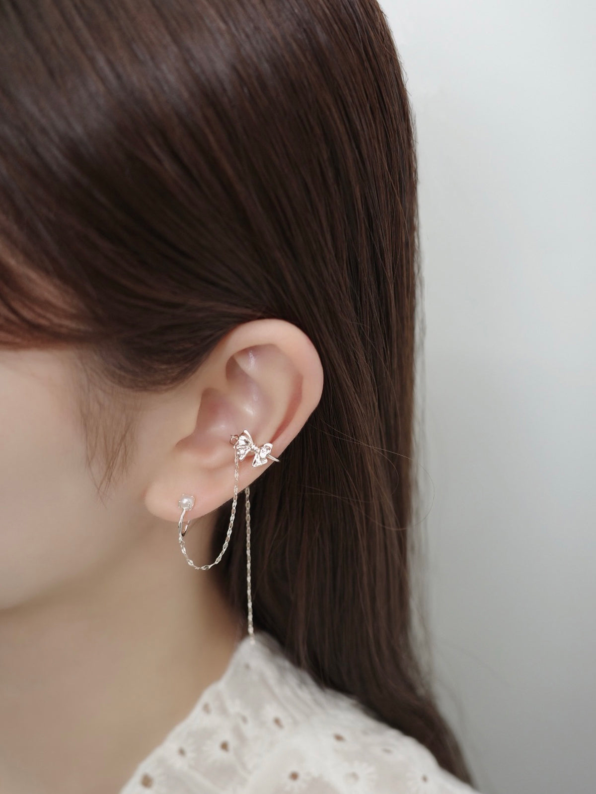 メタルリボンチェーンイヤーカフ