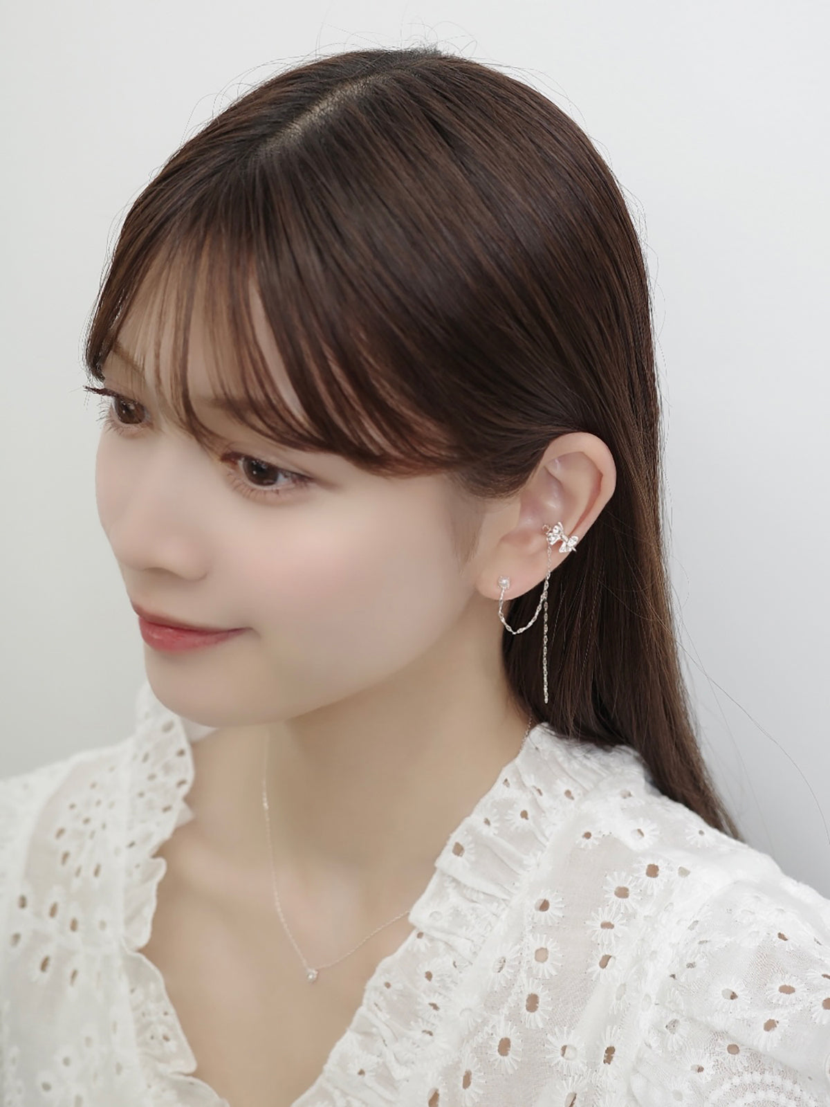 メタルリボンチェーンイヤーカフ