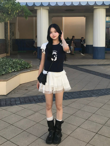 ラグランリボンスリーブTシャツ