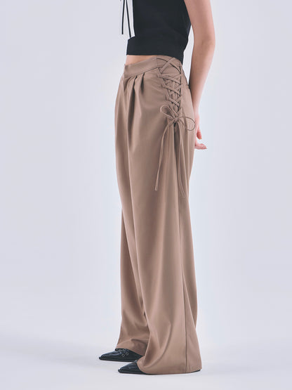 LACE UP WIDE PANTS