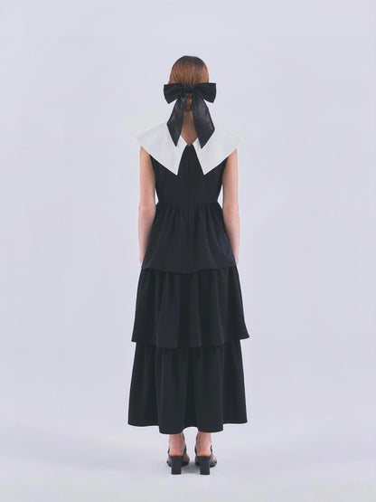 2WAY BICOLOR TIERED DRESS