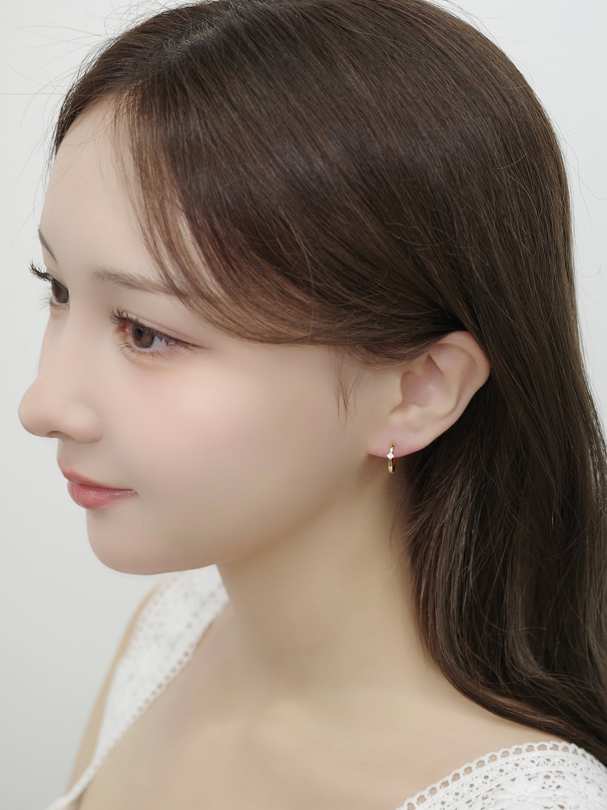 ミドルキュービックワンタッチピアス