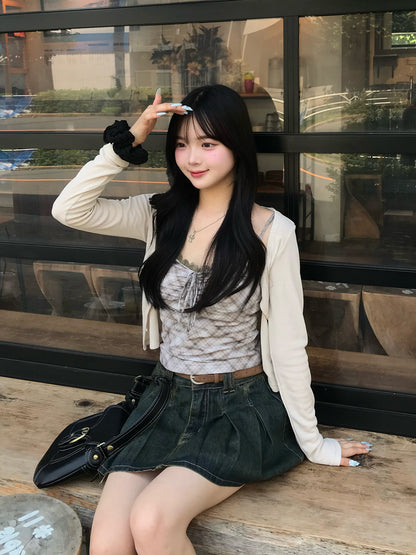 检查吊带套装开衫