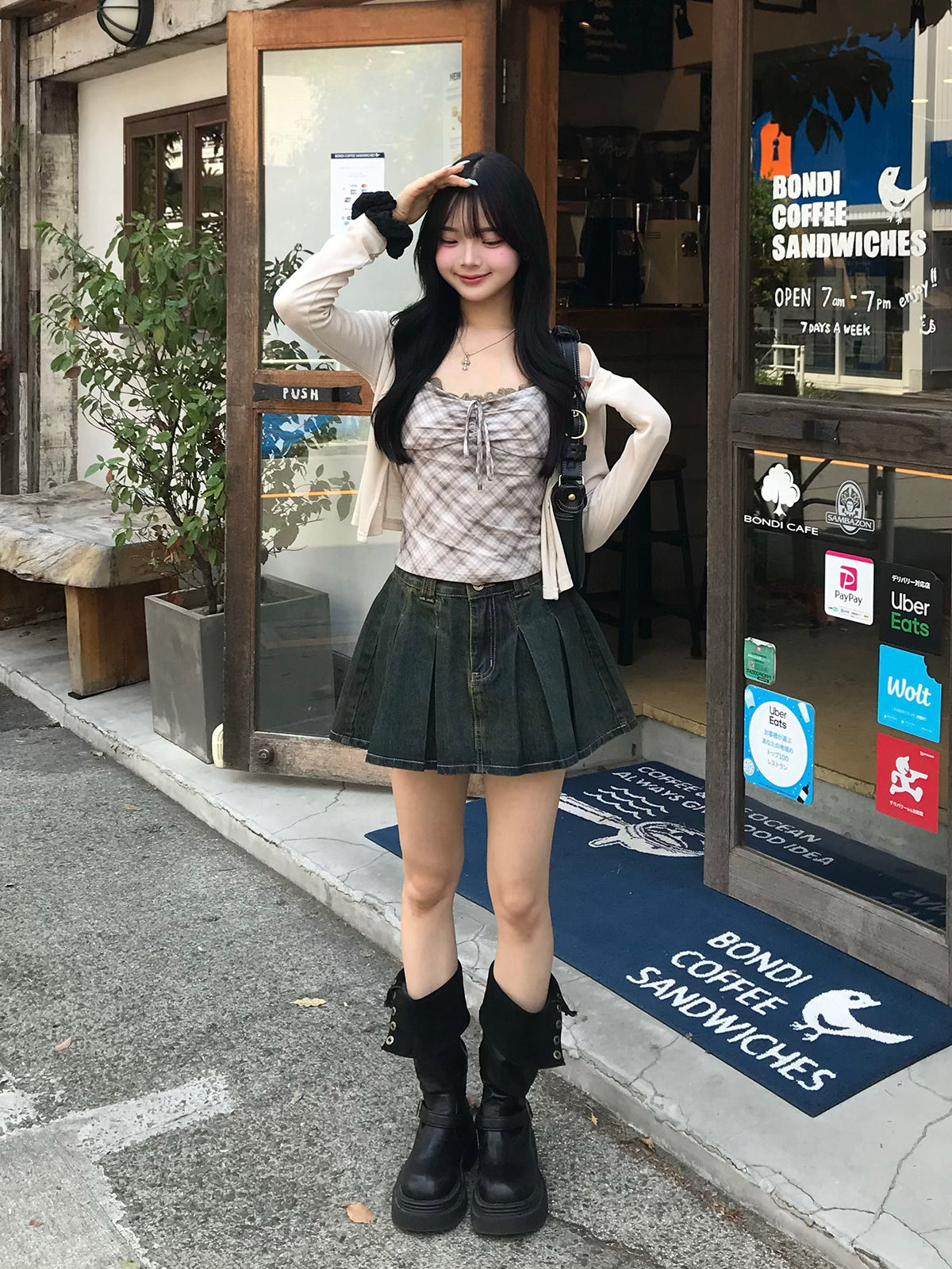 检查吊带套装开衫