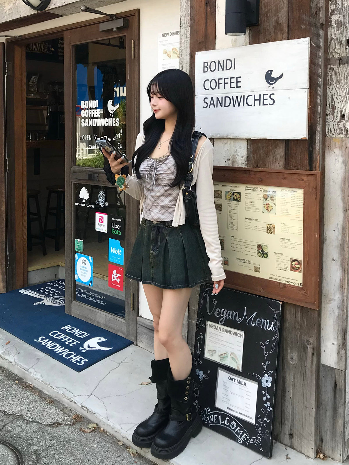 检查吊带套装开衫