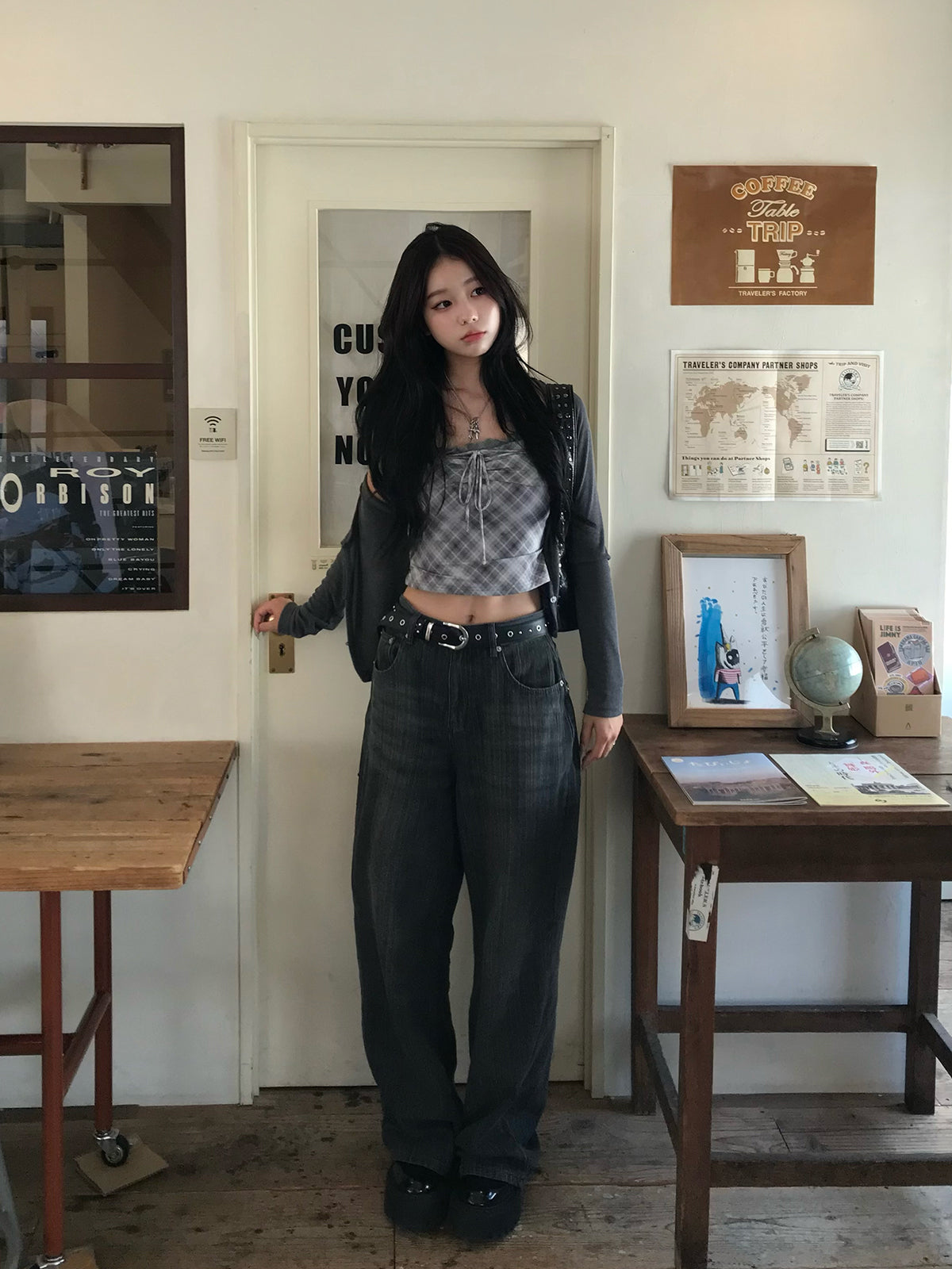 检查吊带套装开衫