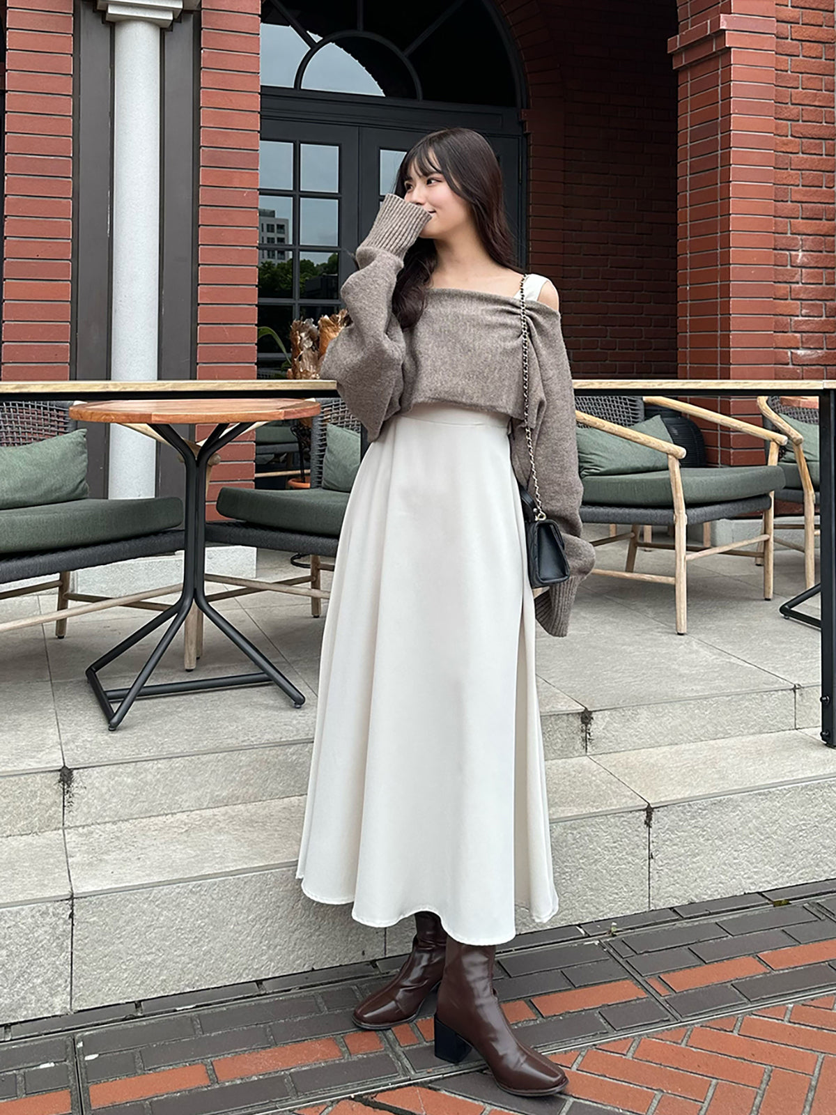 Flared dress knit set