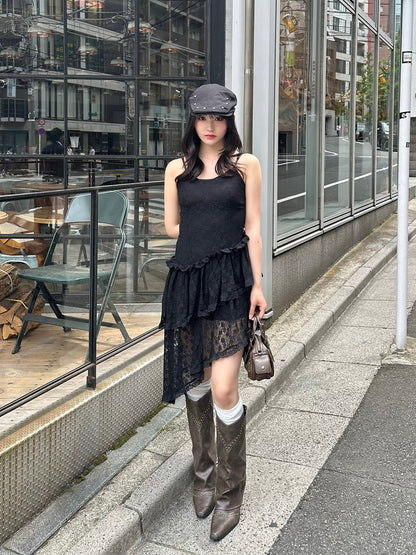 フラワーレースイレヘムワンピース