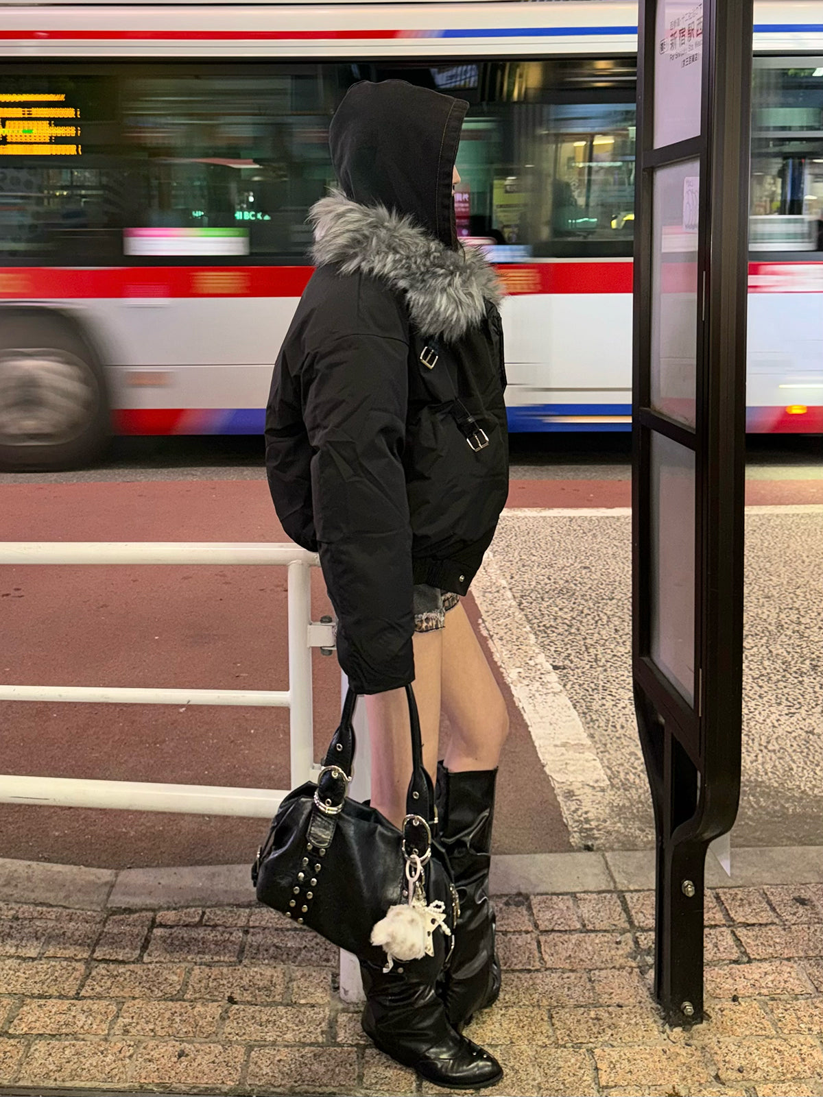 ベルトストラップファータッチカラーブルゾン