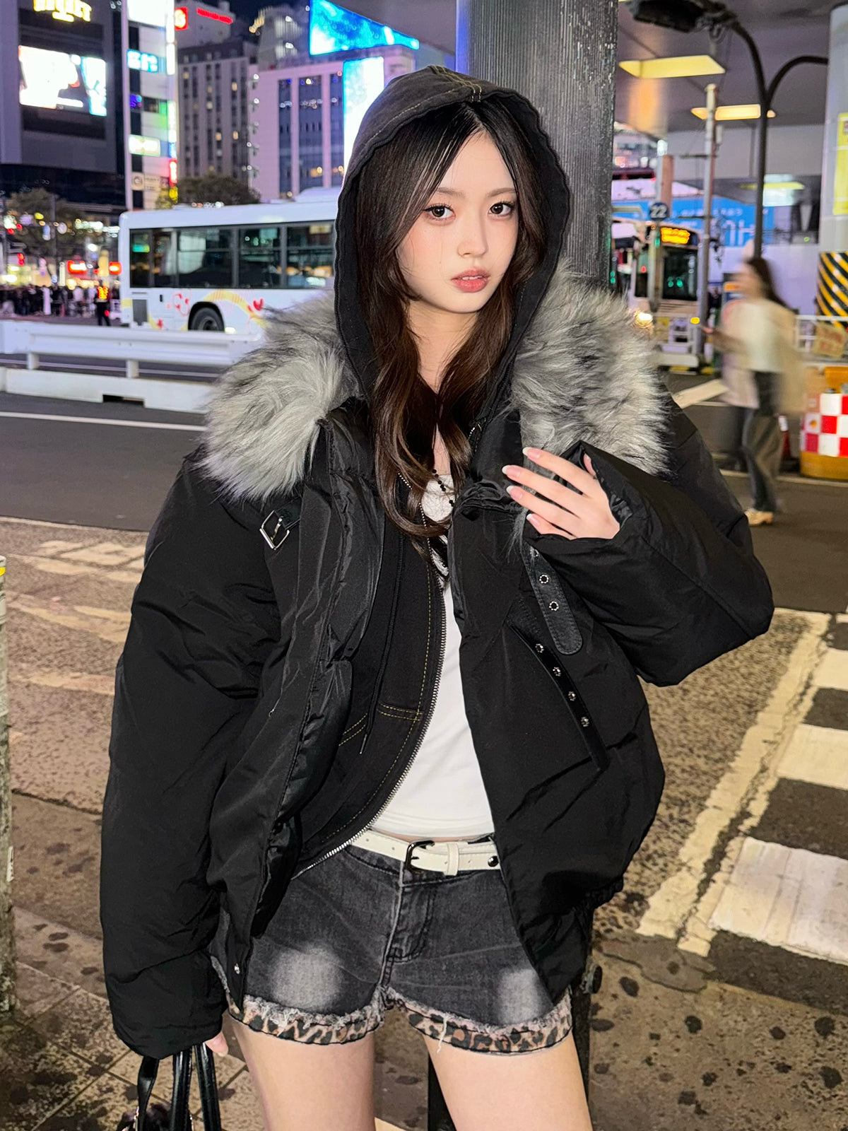 ベルトストラップファータッチカラーブルゾン