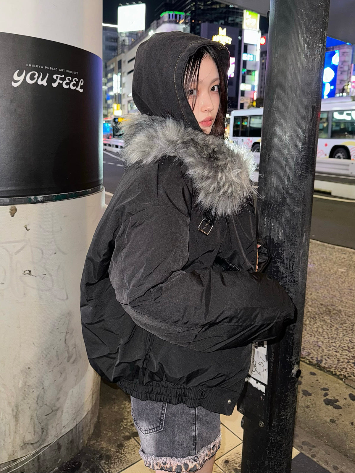 ベルトストラップファータッチカラーブルゾン