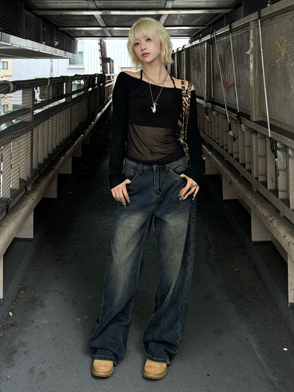 ホルターネックシースルーカットソー