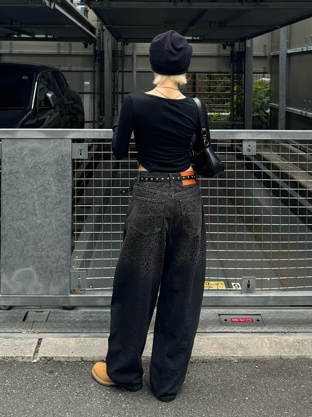 レオパードウォッシュカーブデニムパンツ