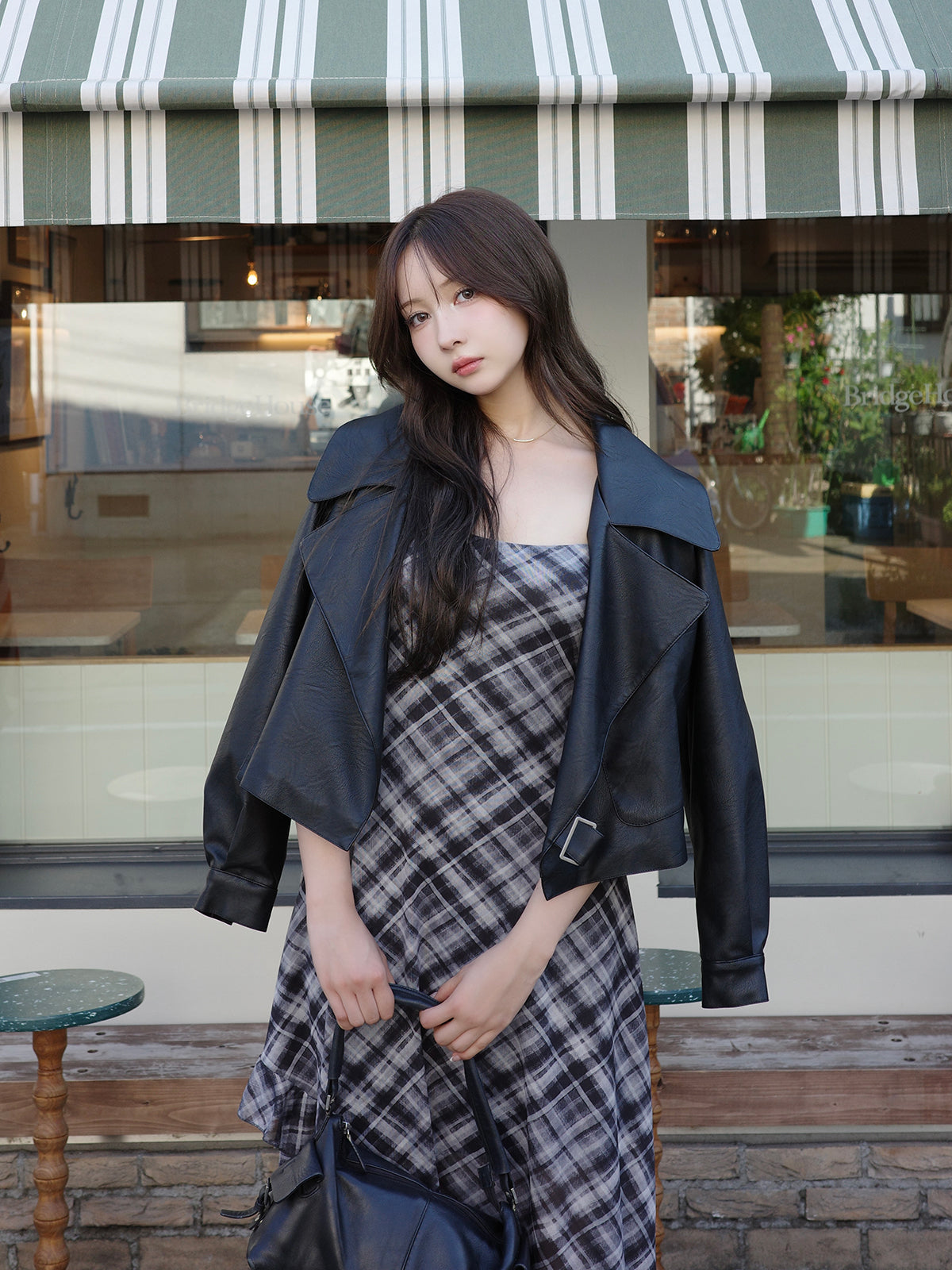 レザータッチビッグカラージャケット