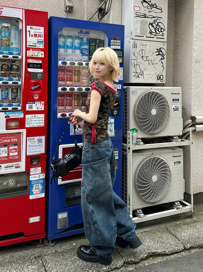 ビッグポケットカーブデニムパンツ