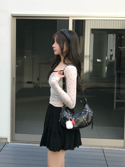 Dot Sheer Piping Cut and Sew
