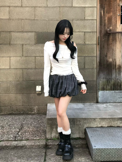 Balloon Check Skirt