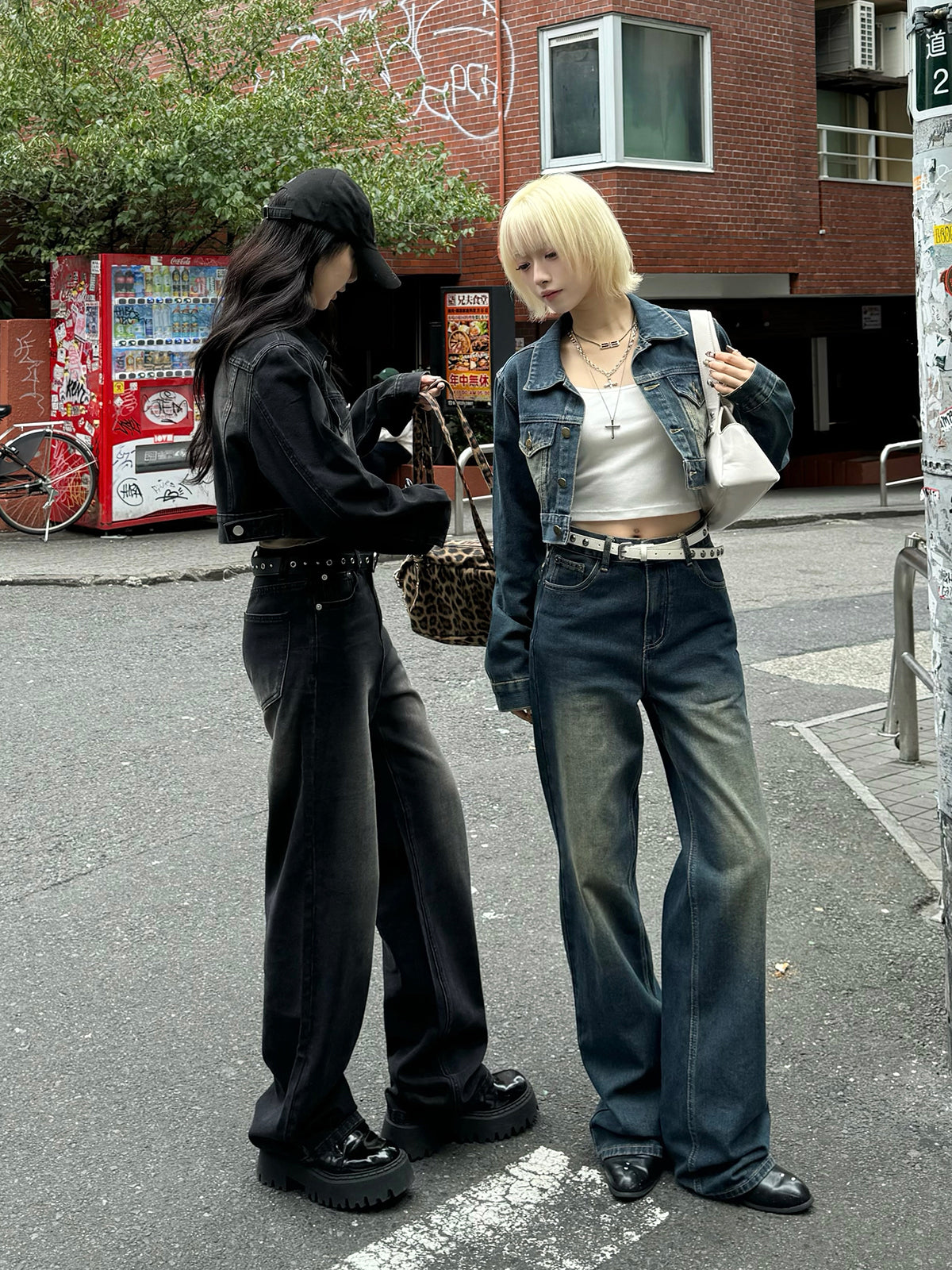 Cropped jacket denim set