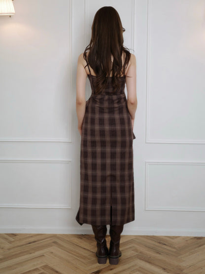 CHECK RUFFLE ONEPIECE