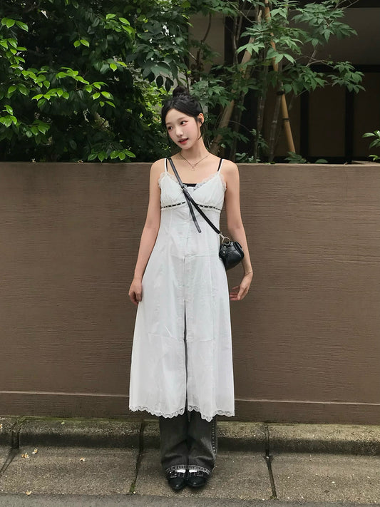 メッシュレースコンビワンピース