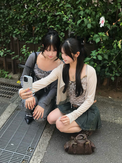 检查吊带套装开衫