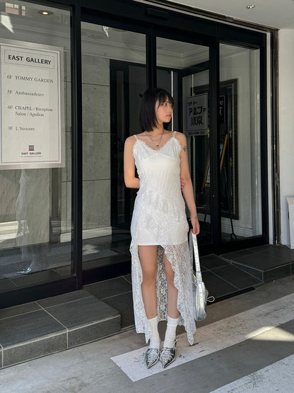 Asymmetrical lace cami dress