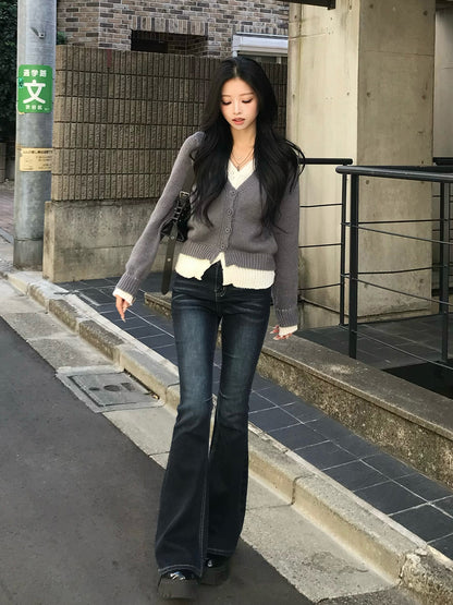 ダブルニットデザインカーディガン