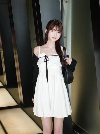 バックリボンバルーンミニワンピース