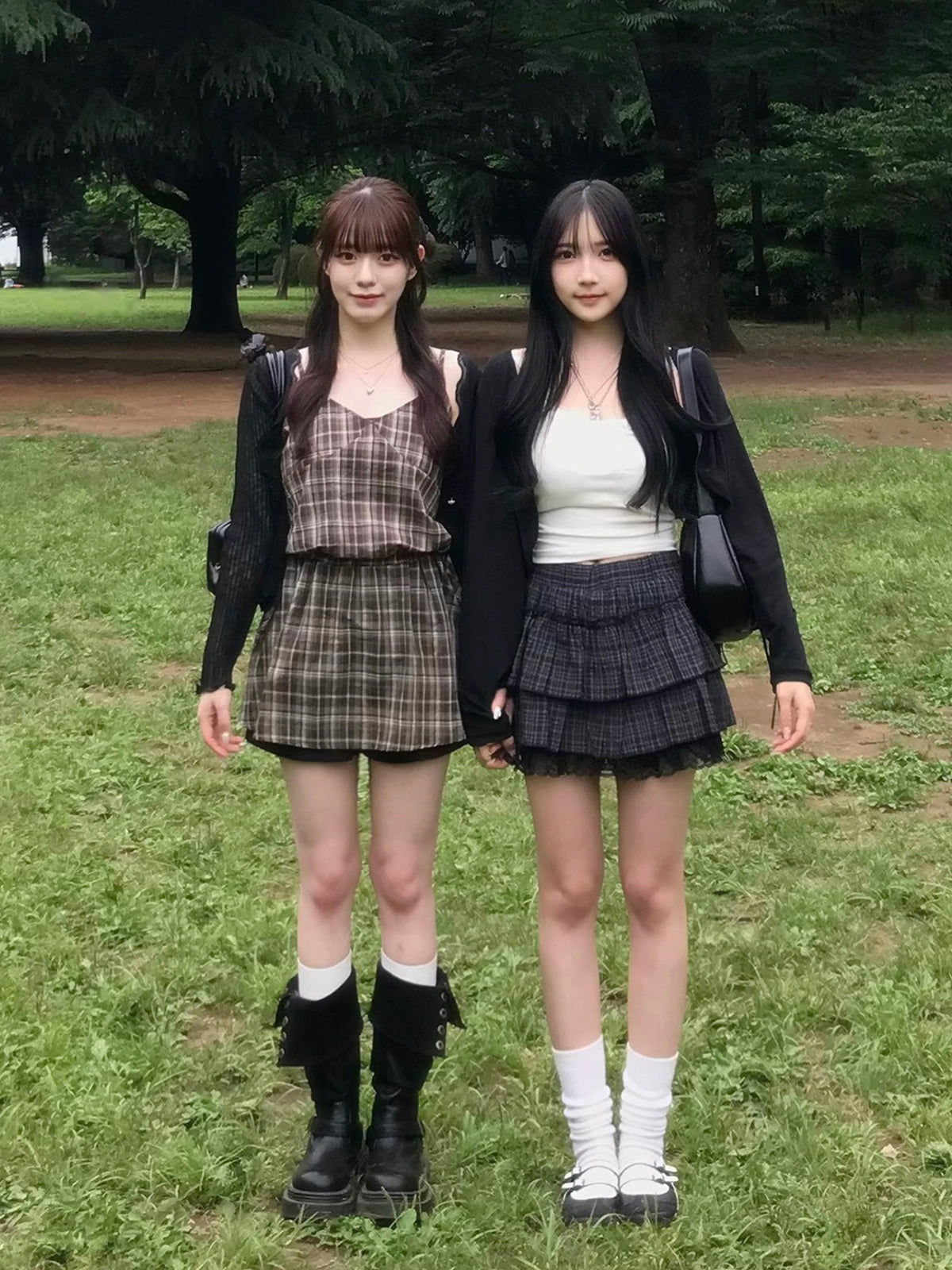 チェックキャミソールチュニック