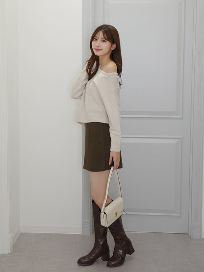 アシメデザインワンショルダーニット