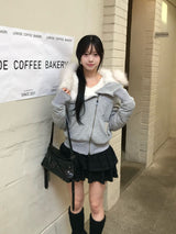 ファータッチフーディーライダースジャケット - グレー