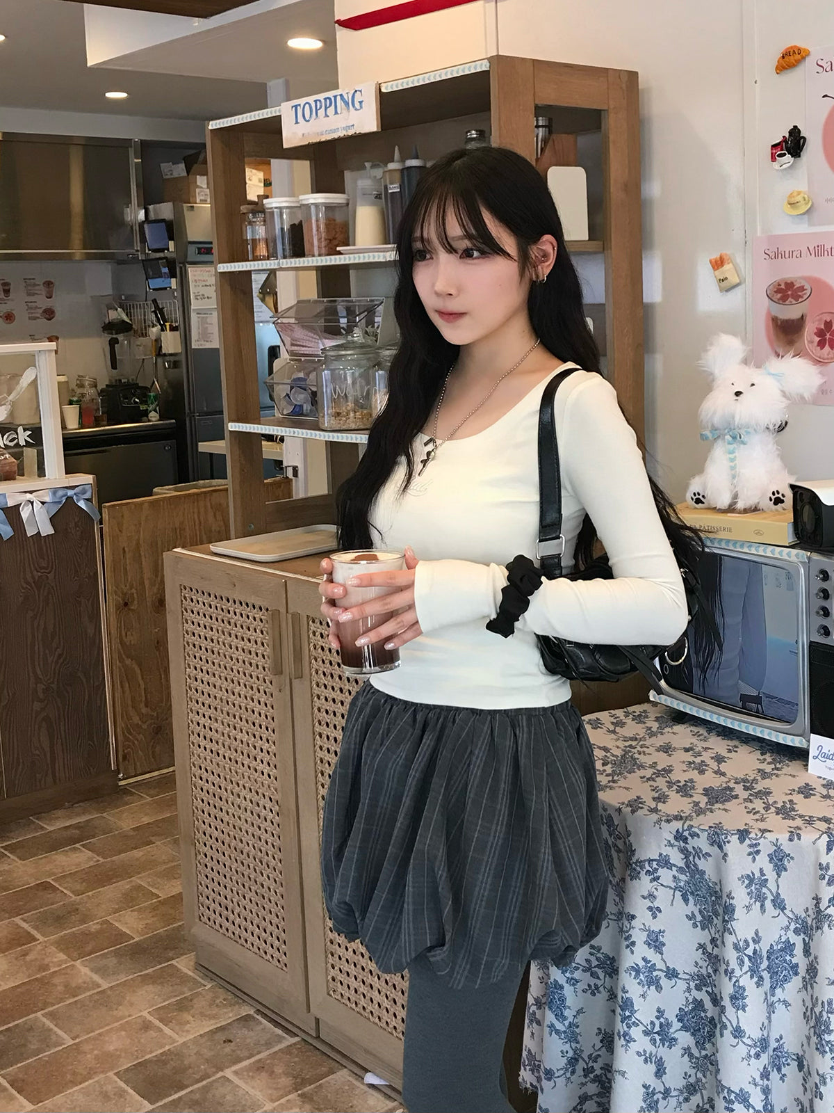 Balloon Check Skirt