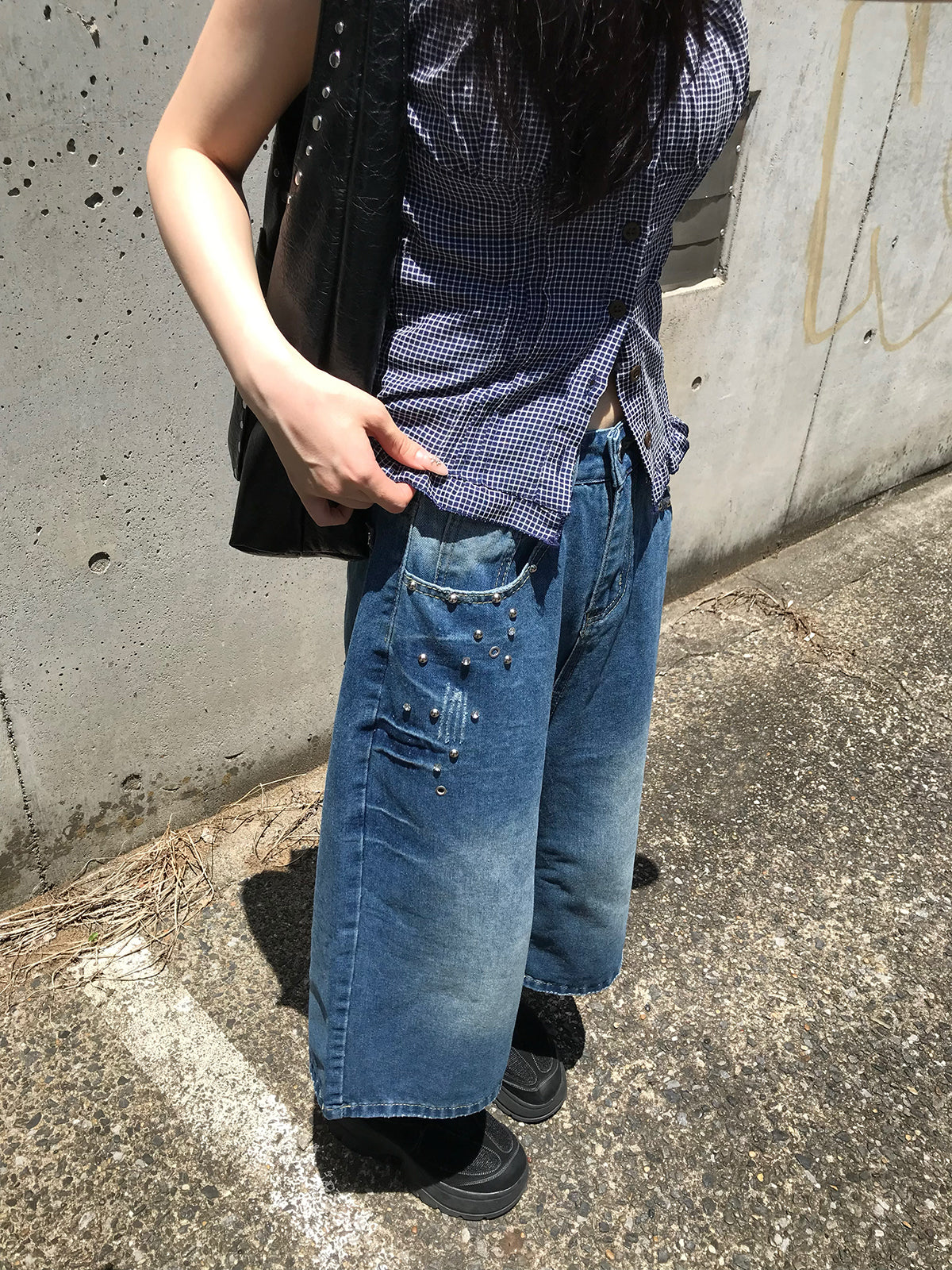 スタッズバギーデニムジョーツ