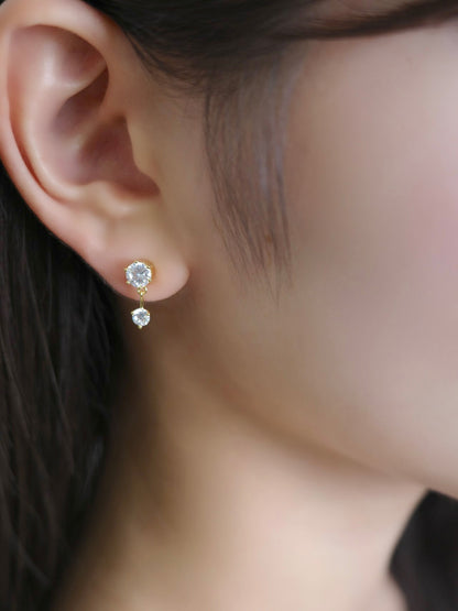 ツインビジューマグネットピアス